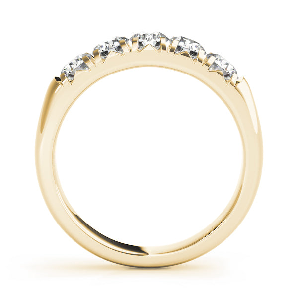 Gorgeous 10K Split Prong Wedding Band - 1/2 ct White and Yellow Diamond Harmony