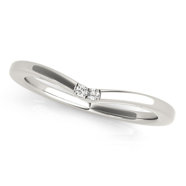 0.015 Ct Diamond Two Stone Wedding Band In 10K White & Yellow Gold