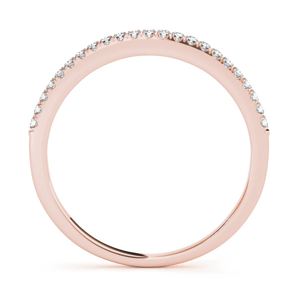 Elegant 10K Split Prong Wedding Band - 1/8 ct Diamond in Yellow & White Gold