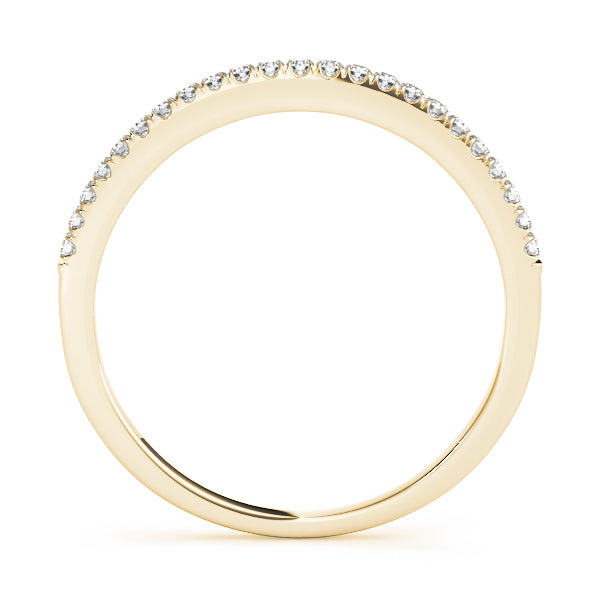 Elegant 10K Split Prong Wedding Band - 1/8 ct Diamond in Yellow & White Gold