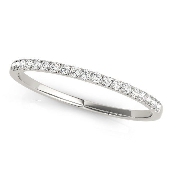 Stylish 10K Split Prong Wedding Band - 1/8 ct Diamond with White & Yellow Gold Accents