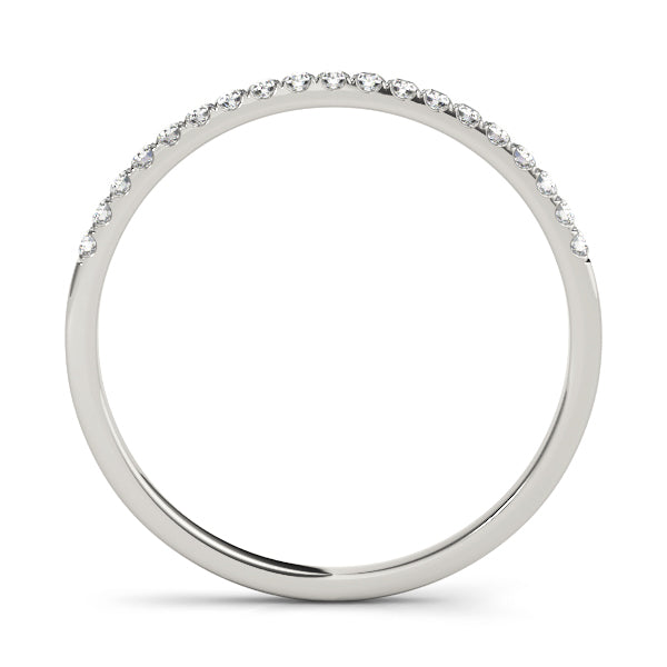 Stylish 10K Split Prong Wedding Band - 1/8 ct Diamond with White & Yellow Gold Accents
