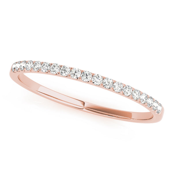 10K White & Yellow Gold Wedding Band Split Prong with 1/8 ct Diamonds with SI1-SI2, G-H Quality