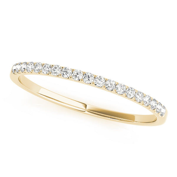 10K White & Yellow Gold Wedding Band Split Prong with 1/8 ct Diamonds with SI1-SI2, G-H Quality