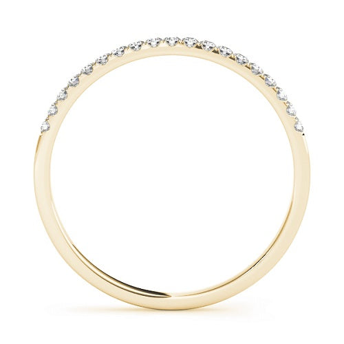 10K Solid Yellow Gold 0.10 Carat Round Diamond Wedding Band