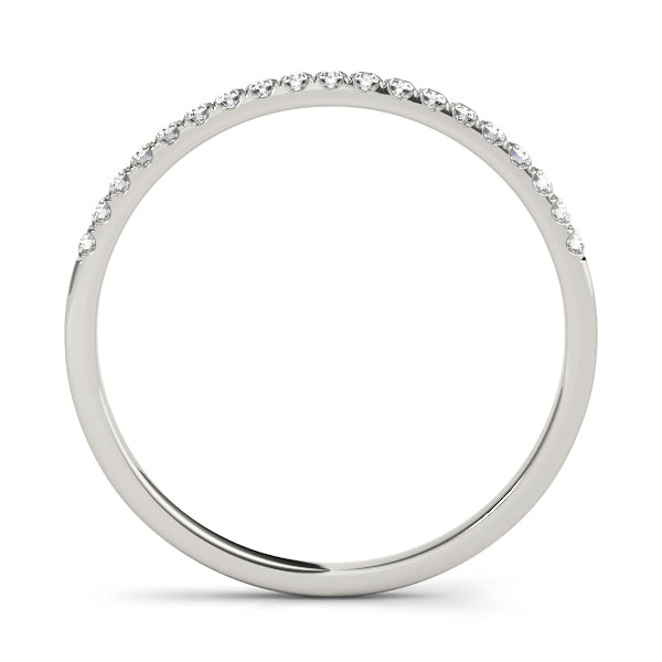 10K White & Yellow Gold Wedding Band Split Prong with 1/8 ct Diamonds with SI1-SI2, G-H Quality