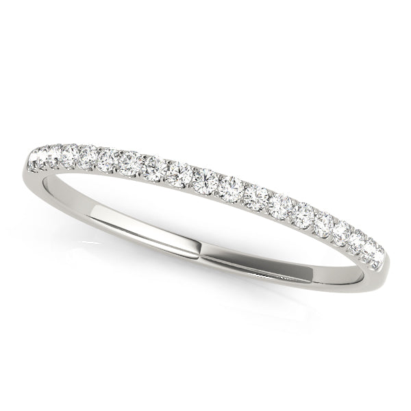 10K White & Yellow Gold Wedding Band Split Prong with 1/8 ct Diamonds with SI1-SI2, G-H Quality