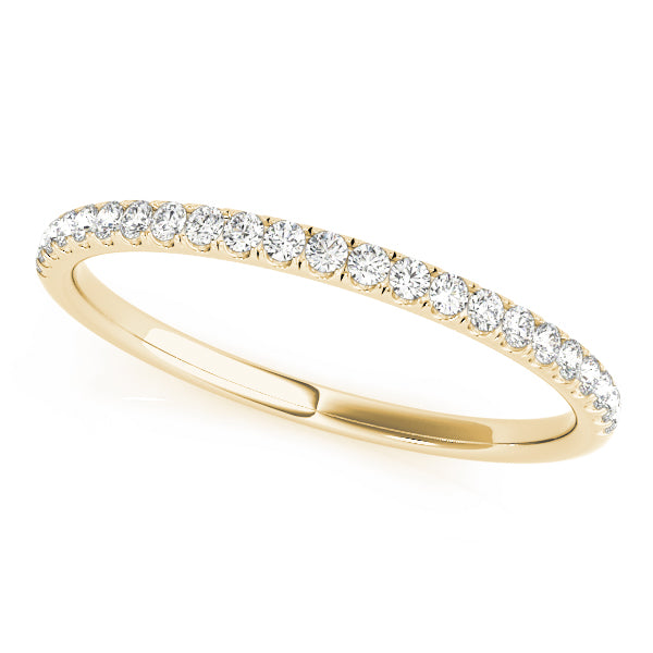 Gorgeous 10K White & Yellow Gold Split Prong Wedding Band | 1/8 ct SI1 Diamonds, E/F/G Quality