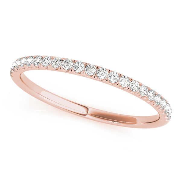 Gorgeous 10K White & Yellow Gold Split Prong Wedding Band | 1/8 ct SI1 Diamonds, E/F/G Quality