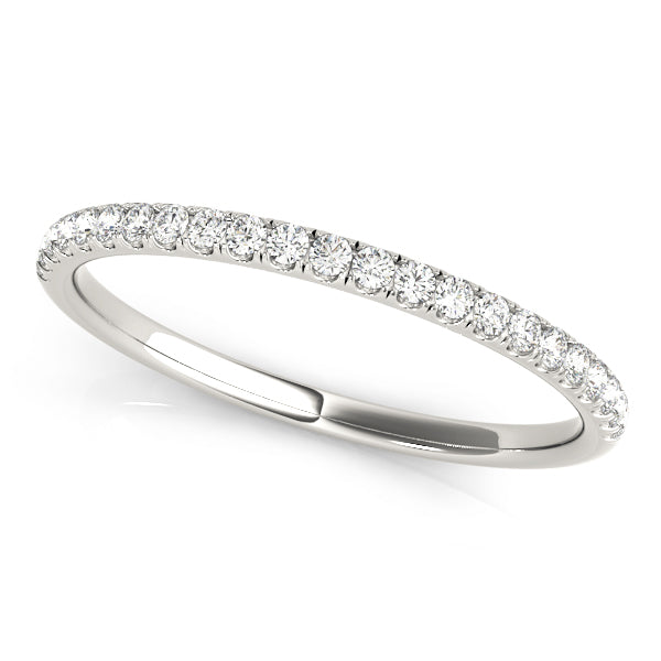 Gorgeous 10K White & Yellow Gold Split Prong Wedding Band | 1/8 ct SI1 Diamonds, E/F/G Quality