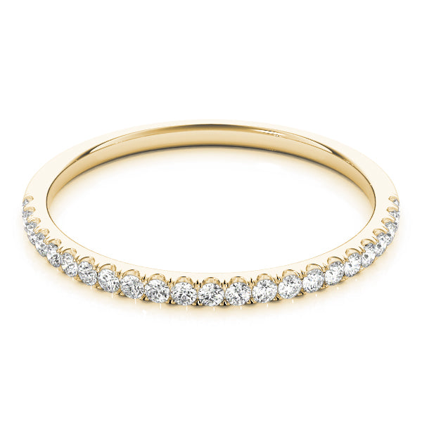 Gorgeous 10K White & Yellow Gold Split Prong Wedding Band | 1/8 ct SI1 Diamonds, E/F/G Quality