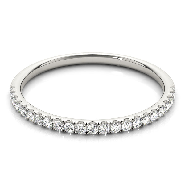 Gorgeous 10K White & Yellow Gold Split Prong Wedding Band | 1/8 ct SI1 Diamonds, E/F/G Quality