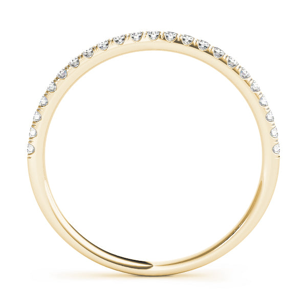 Gorgeous 10K White & Yellow Gold Split Prong Wedding Band | 1/8 ct SI1 Diamonds, E/F/G Quality