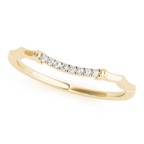Wedding Band 10K Yellow & White Gold 0.02 Ct Round Diamond Wedding Gift