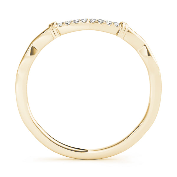 Curved Diamond Wedding Band in 14K Yellow Gold-5