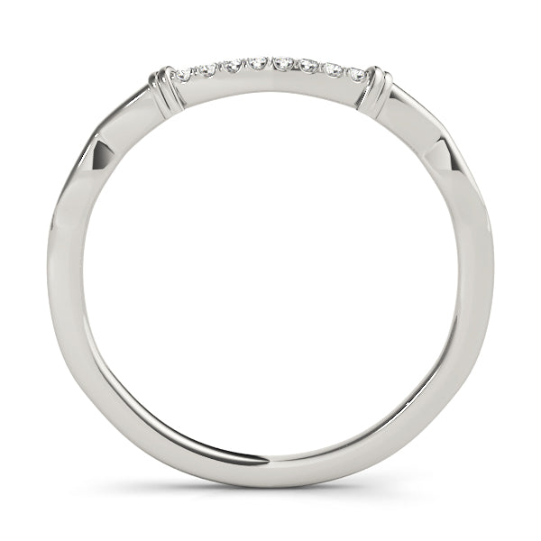 Wedding Band 10K Yellow & White Gold 0.02 Ct Round Diamond Wedding Gift