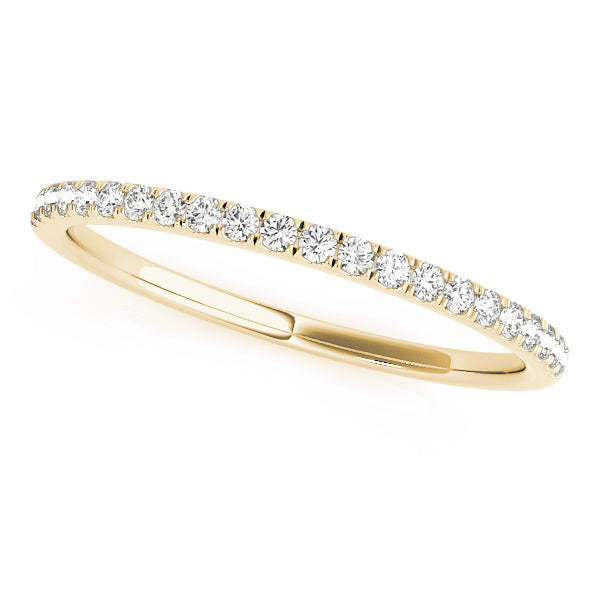 Beautiful 10K Split Prong Wedding Band in White & Yellow Gold | 1/8 ct SI1-SI2, G-H Quality Diamonds