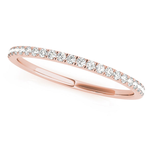 Beautiful 10K Split Prong Wedding Band in White & Yellow Gold | 1/8 ct SI1-SI2, G-H Quality Diamonds