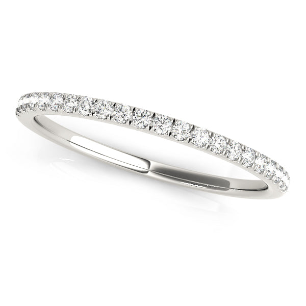 Beautiful 10K Split Prong Wedding Band in White & Yellow Gold | 1/8 ct SI1-SI2, G-H Quality Diamonds