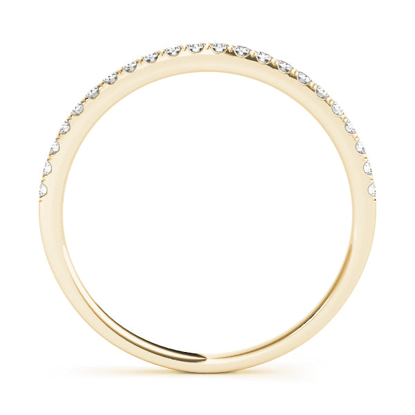 Beautiful 10K Split Prong Wedding Band in White & Yellow Gold | 1/8 ct SI1-SI2, G-H Quality Diamonds