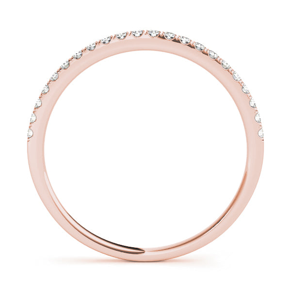 Beautiful 10K Split Prong Wedding Band in White & Yellow Gold | 1/8 ct SI1-SI2, G-H Quality Diamonds