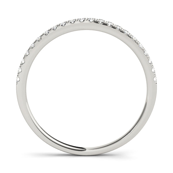Beautiful 10K Split Prong Wedding Band in White & Yellow Gold | 1/8 ct SI1-SI2, G-H Quality Diamonds