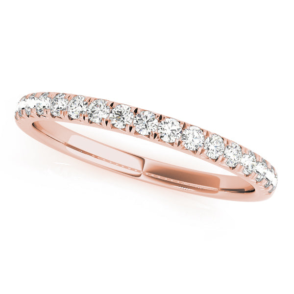 Luxurious 10K Split Prong Wedding Band | White & Yellow Gold, 1/6 ct SI1 Diamonds, E/F/G Quality