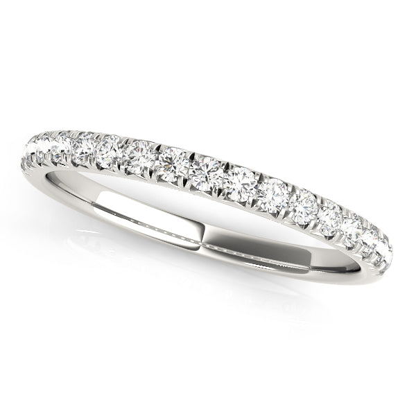 Luxurious 10K Split Prong Wedding Band | White & Yellow Gold, 1/6 ct SI1 Diamonds, E/F/G Quality