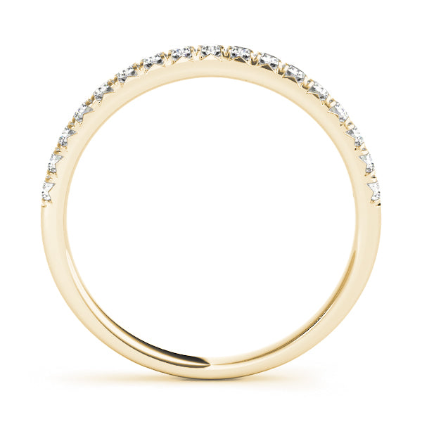 Luxurious 10K Split Prong Wedding Band | White & Yellow Gold, 1/6 ct SI1 Diamonds, E/F/G Quality