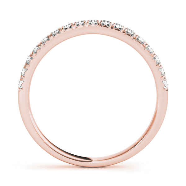 Luxurious 10K Split Prong Wedding Band | White & Yellow Gold, 1/6 ct SI1 Diamonds, E/F/G Quality