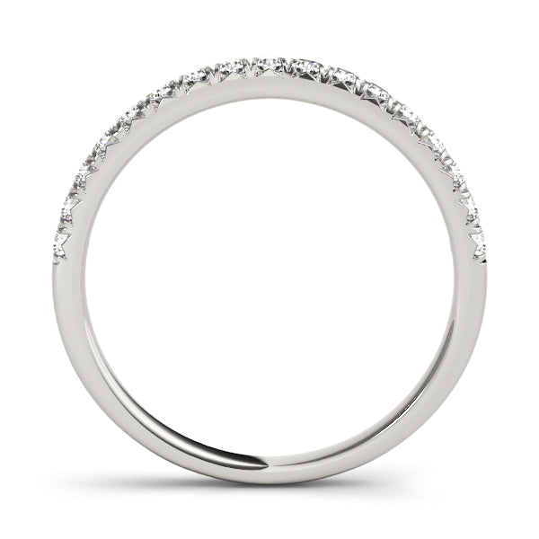 Luxurious 10K Split Prong Wedding Band | White & Yellow Gold, 1/6 ct SI1 Diamonds, E/F/G Quality