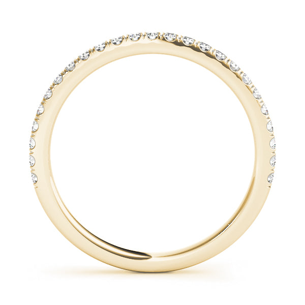 White & Yellow 10K Split Prong Wedding Band with 1/5 ct Diamond with SI1, E/F/G Quality