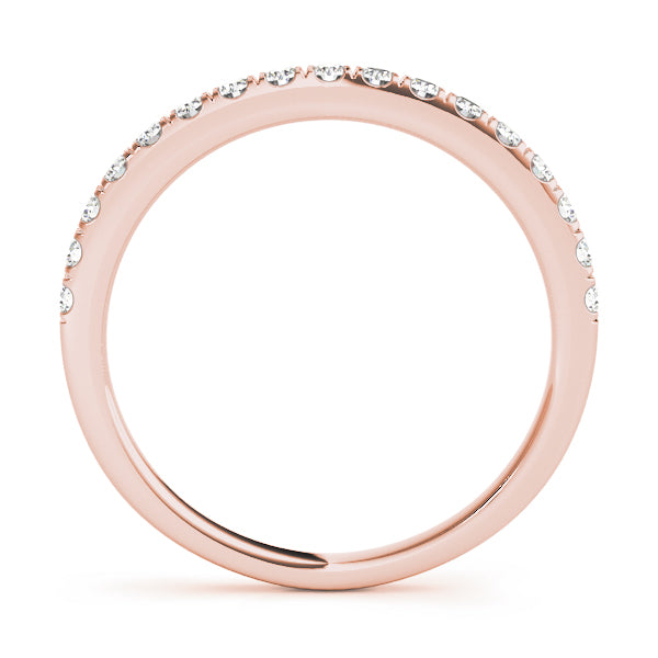 0.17 Ct Diamond Engagement Wedding Band In 10K Rose White & Yellow Gold