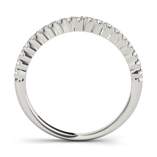 0.23 Carat Round Diamond Prong Set Wedding Band In 14K Solid White Gold
