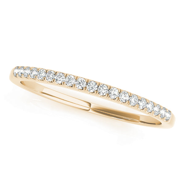 Radiant 10K Split Prong Wedding Band - 1/6 ct Diamond in Chic White & Yellow Gold