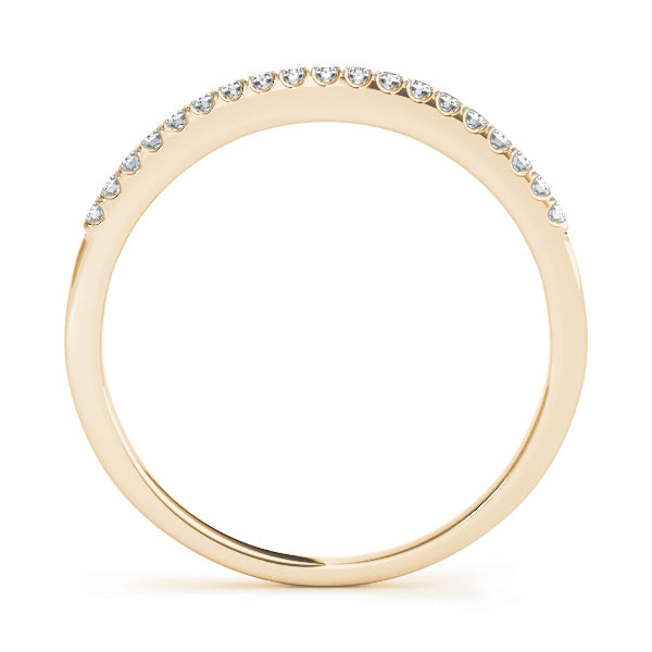 Radiant 10K Split Prong Wedding Band - 1/6 ct Diamond in Chic White & Yellow Gold
