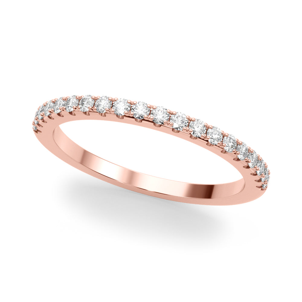 1/3 Ct Round Diamond Wedding Engagement Band 14K Rose/ White & Yellow Gold