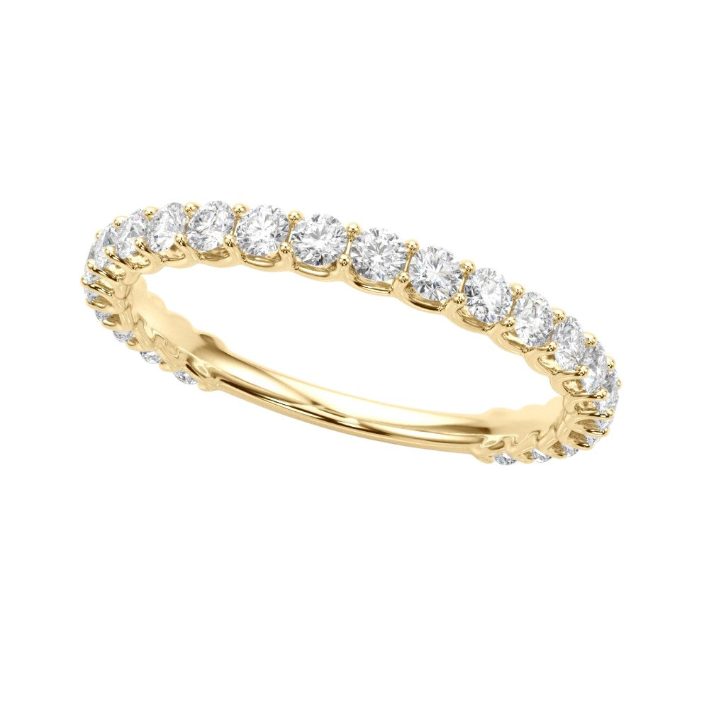 0.75 Ct Round Diamond Wedding Band In 10K White / Rose & Yellow Gold