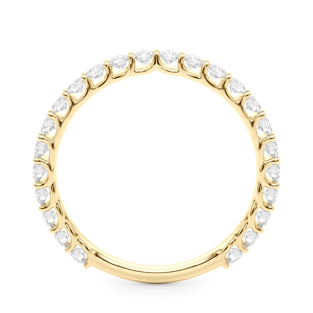 0.75 Ct Round Diamond Wedding Band In 10K White / Rose & Yellow Gold