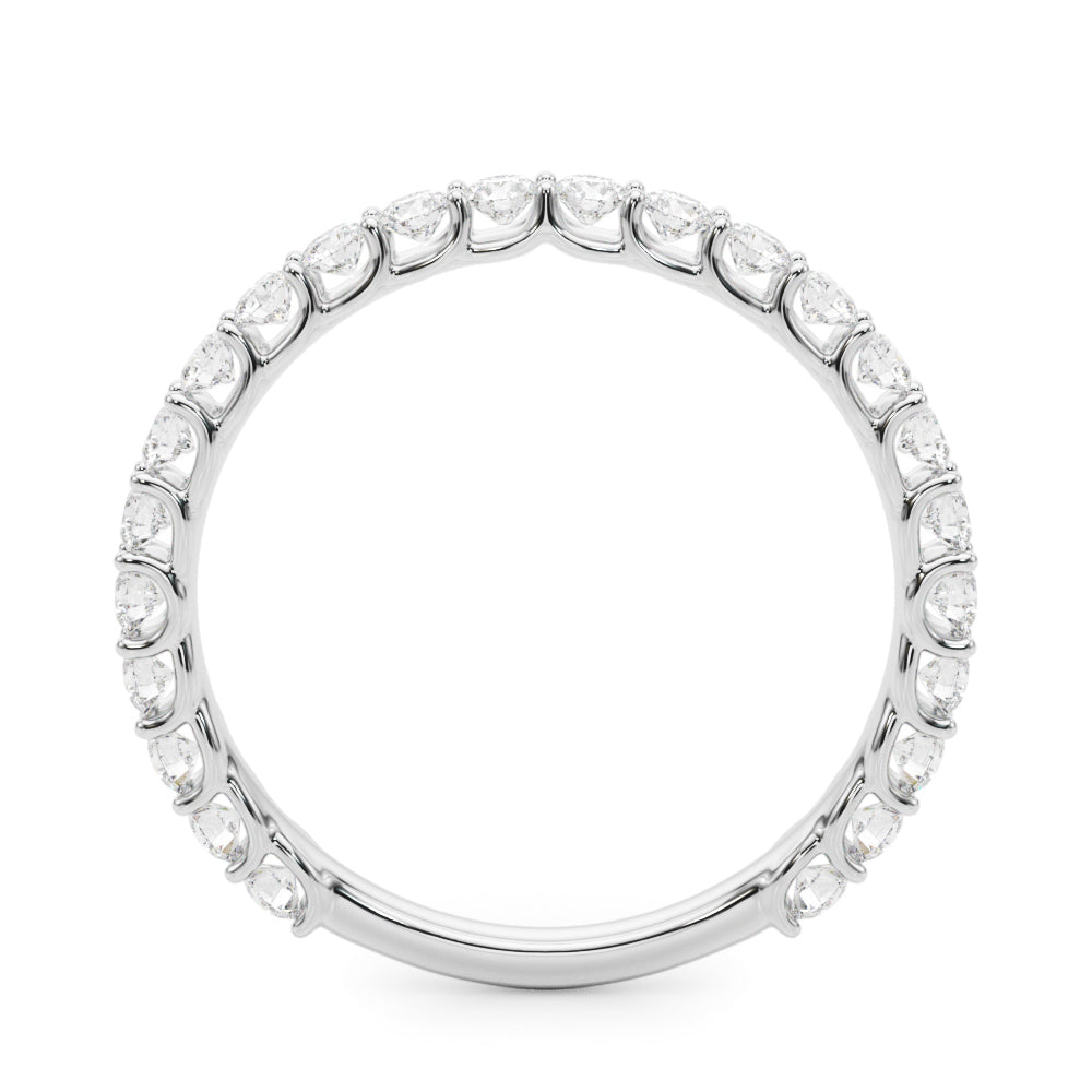 0.75 Ct Round Diamond Wedding Band In 10K White / Rose & Yellow Gold