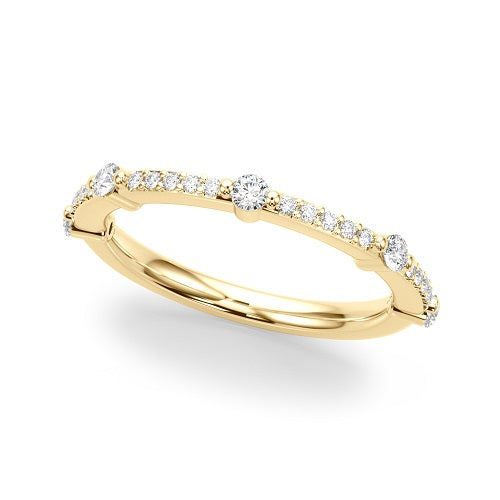 0.25 Carat Prong Set Wedding Band In 10K Yellow Solid Gold Jewelry