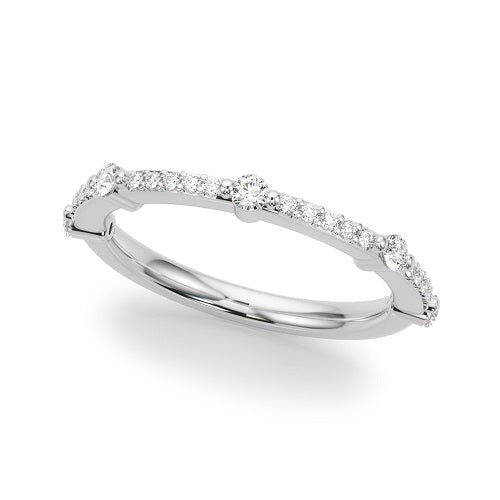 0.25 Carat Prong Set Wedding Band In 10K White Solid Gold Jewelry
