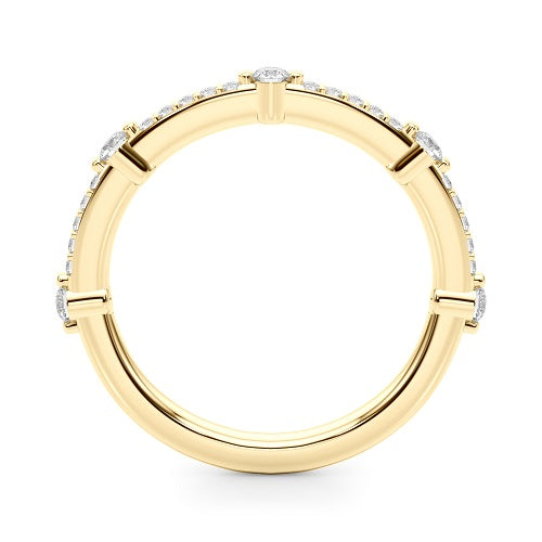 0.25 Carat Prong Set Wedding Band In 10K Yellow Solid Gold Jewelry