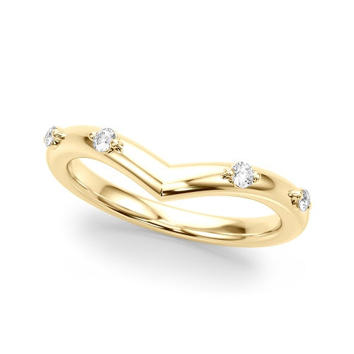 10K Solid Yellow Gold 0.10 Carat Round Diamond Wedding Band Jewelry