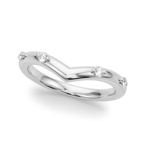 10K Solid White Gold 0.10 Carat Round Diamond Wedding Band Jewelry