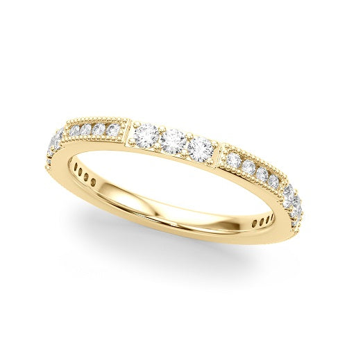 0.35 Carat Round Diamond Wedding Engagement Band In 10K Solid Yellow Gold