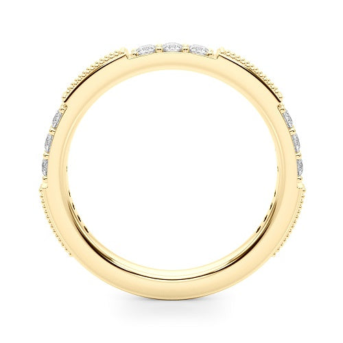 0.35 Carat Round Diamond Wedding Engagement Band In 10K Solid Yellow Gold