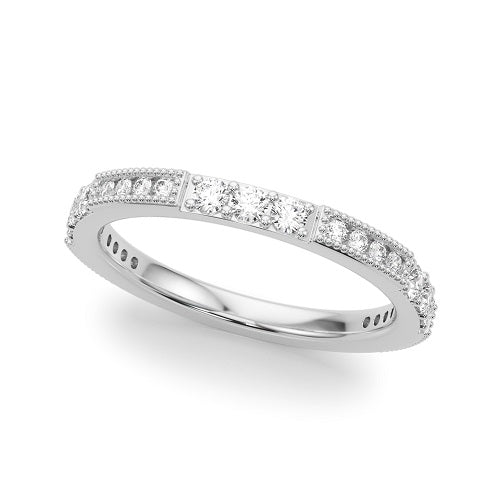 0.35 Carat Round Diamond Wedding Engagement Band In 10K Solid White Gold