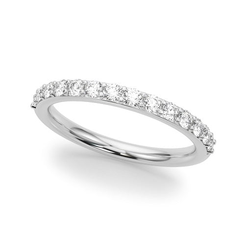 3/8 Carat Round FG/VS1 Prong Set Lab-Grown Diamond Engagement Band in 14K White Gold