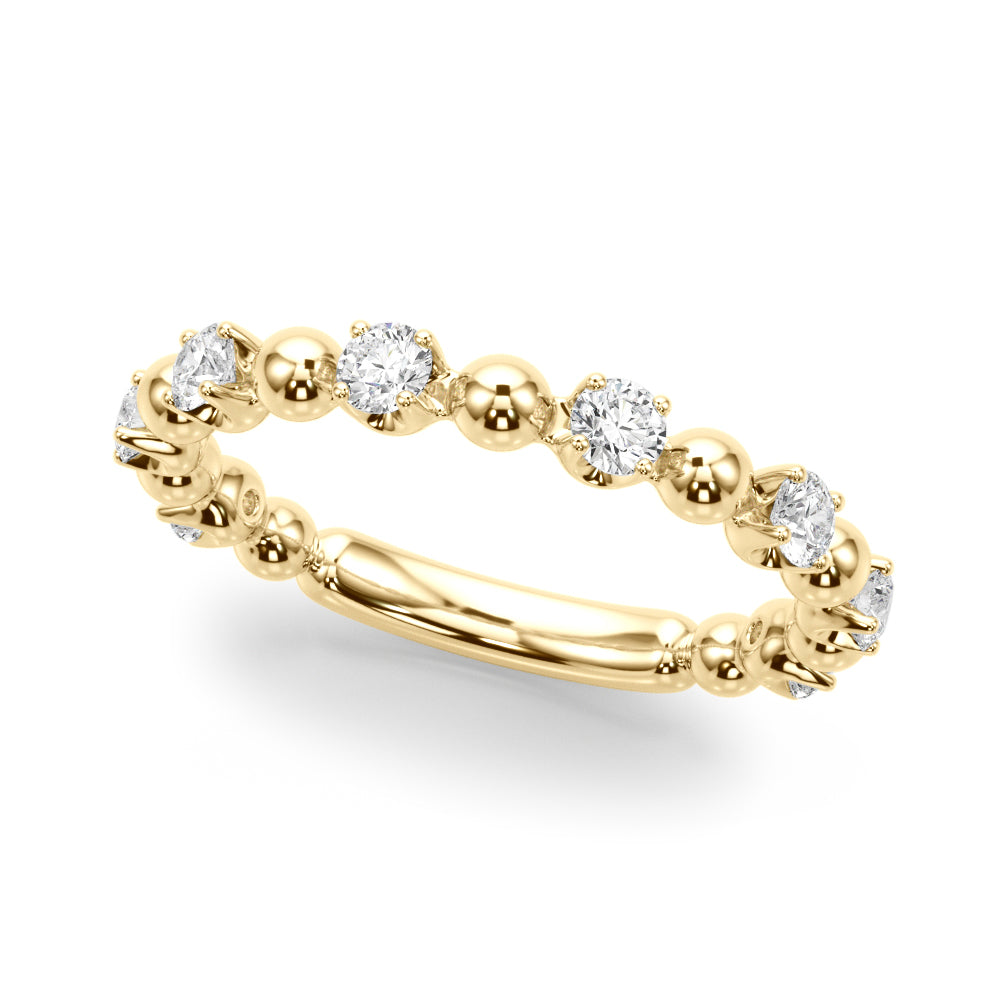 10K Solid White / Yellow & Rose Gold 0.50 Ct Round Diamond Wedding Band